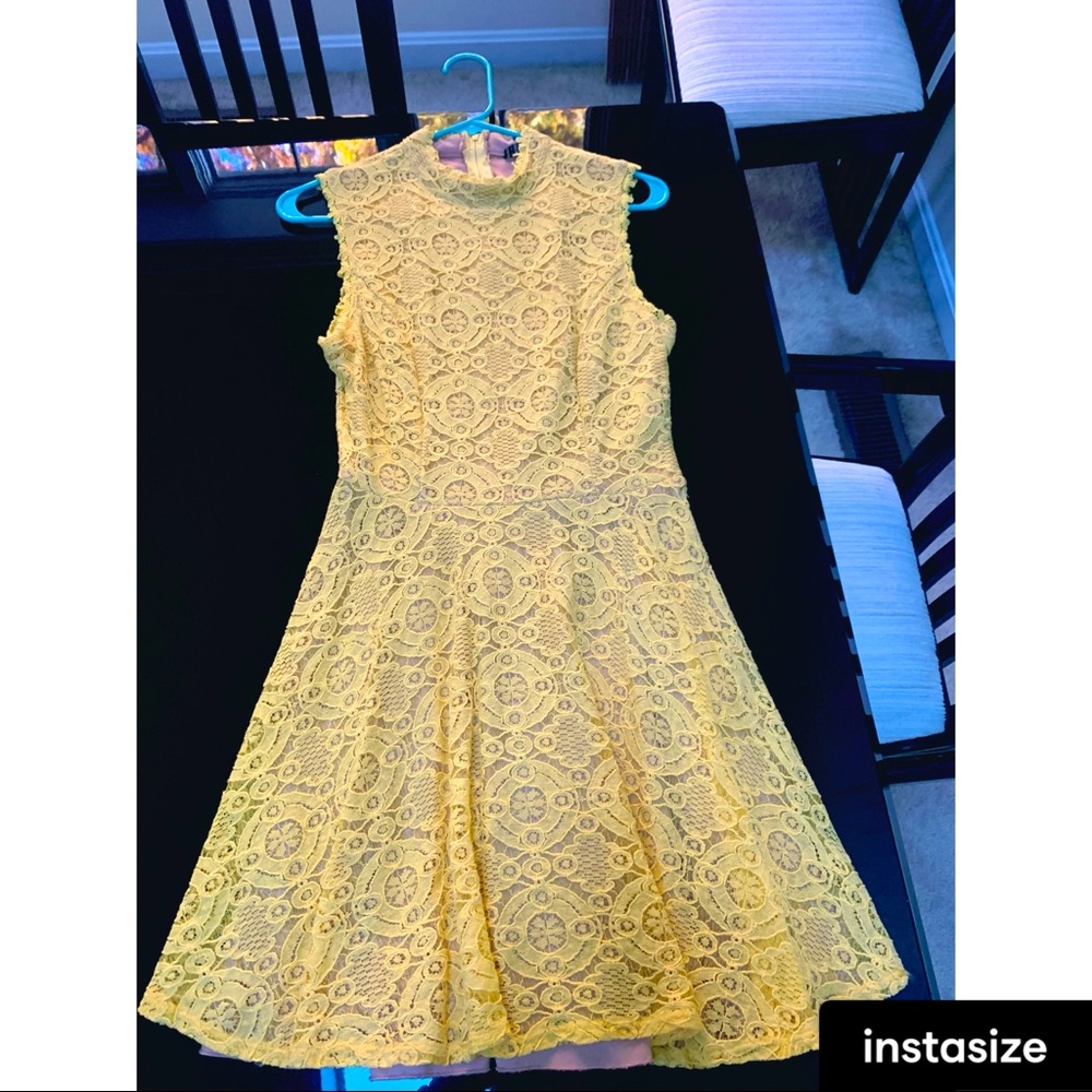 Sleeveless A-Line Yellow Dress